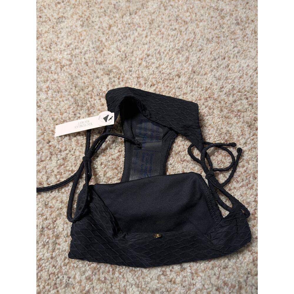Victoria's Secret Women's Black Textured Cheeky Side Tie Bikini Bottoms S NWT - Picture 6 of 6